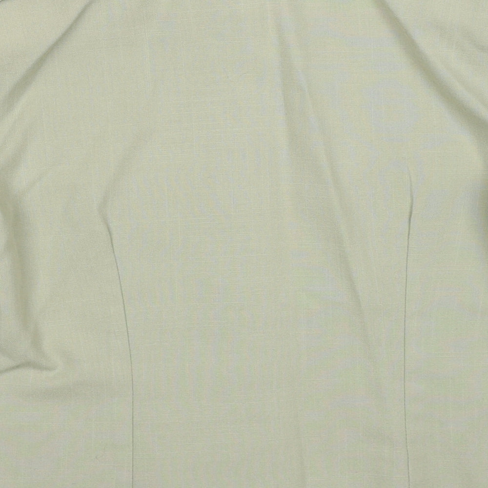 LS Collection Womens Green Polyester Basic Button-Up Size 12 V-Neck