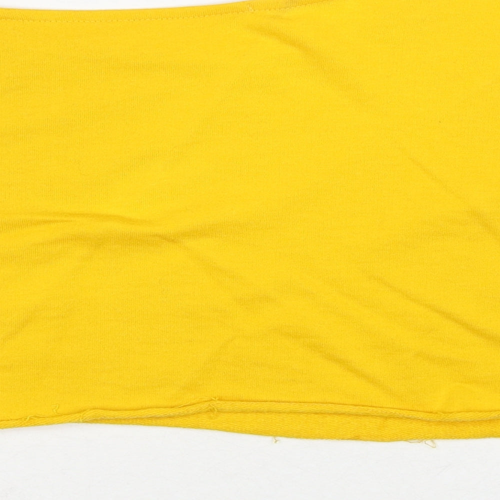 Missguided Womens Yellow Cotton Pullover Sweatshirt Size 8 Pullover