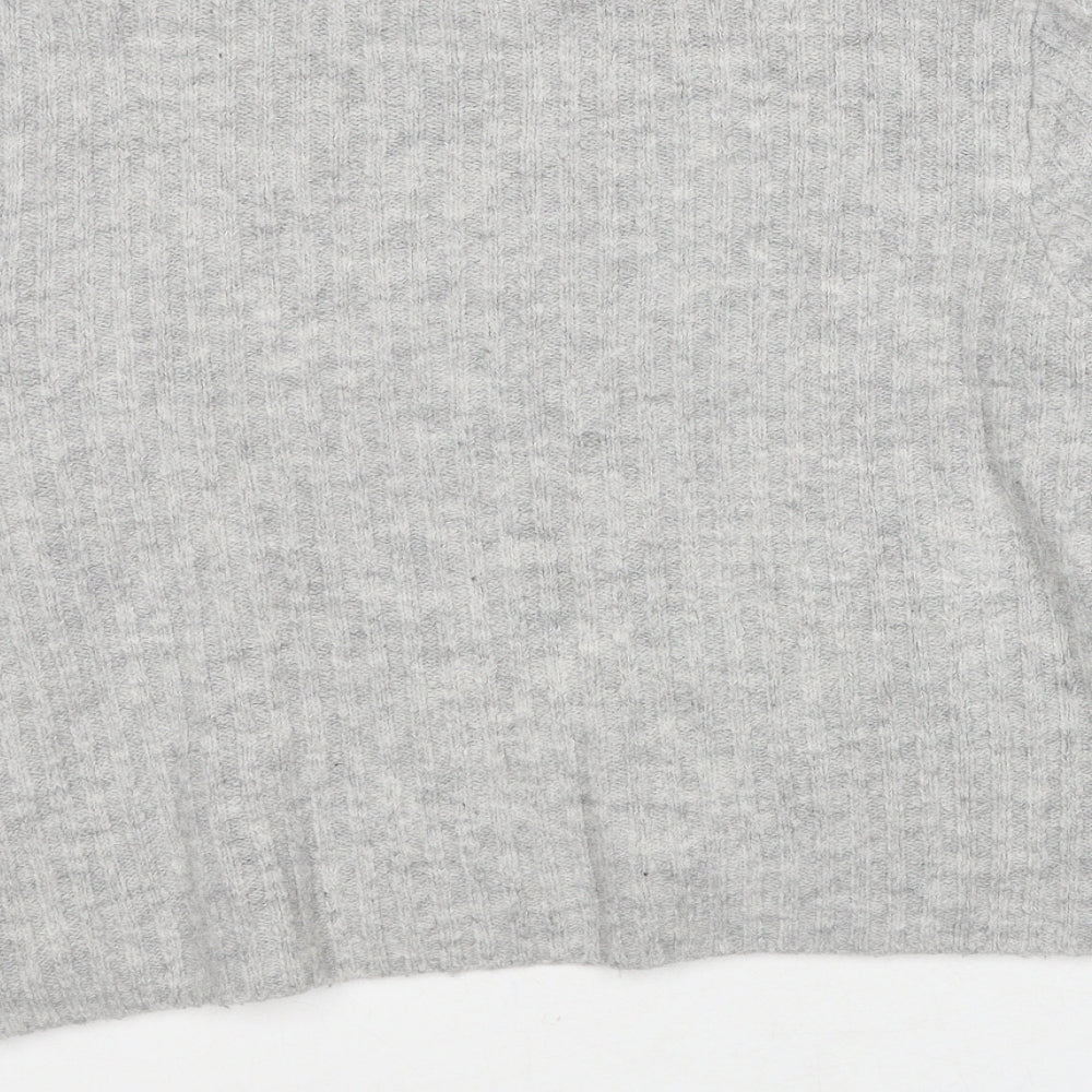 Divided by H&M Womens Grey Round Neck Acrylic Pullover Jumper Size L