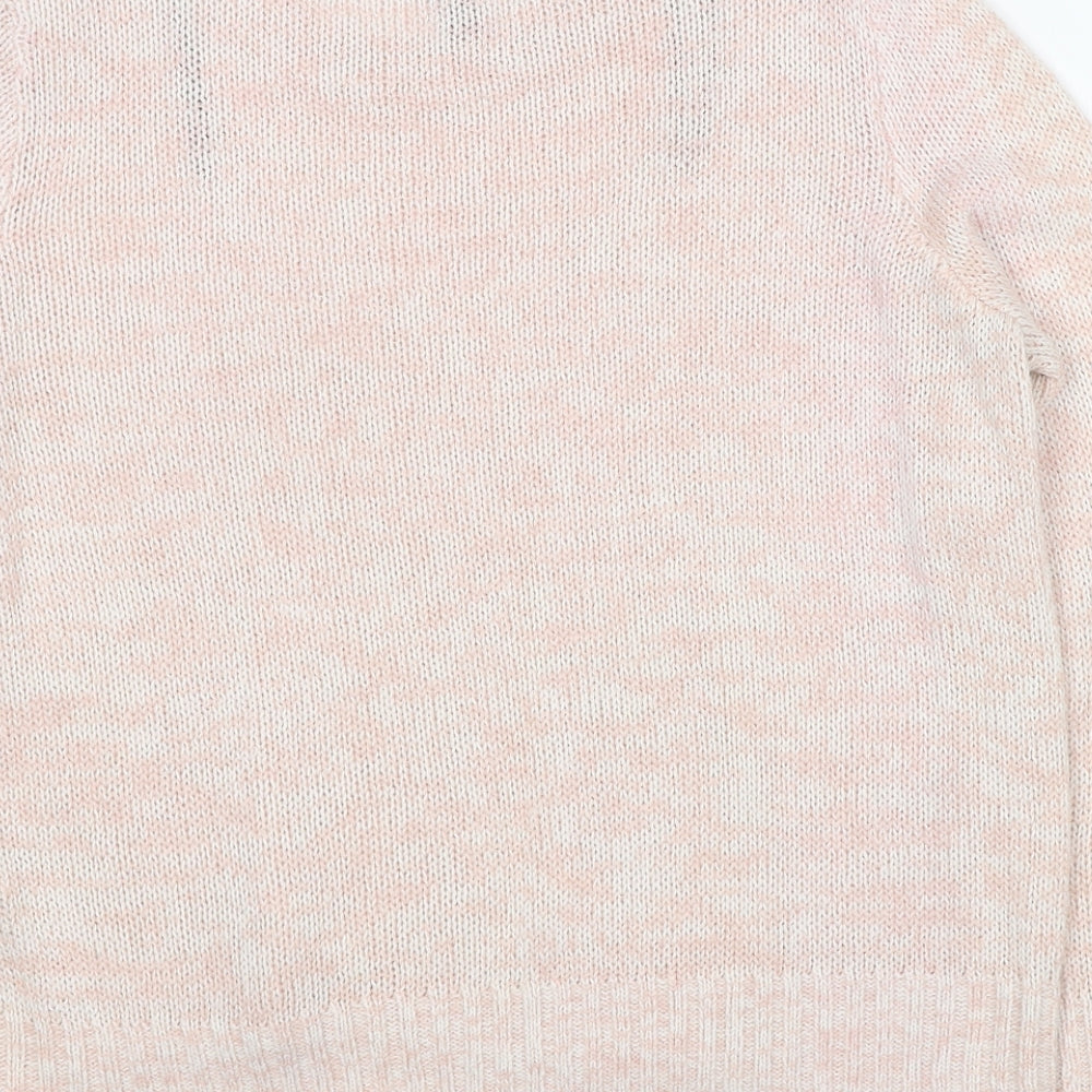 Divided by H&M Womens Pink Round Neck Acrylic Pullover Jumper Size M