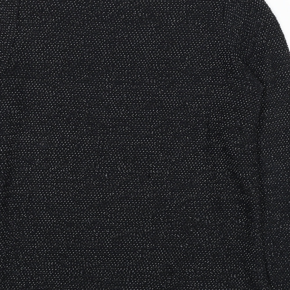 Marks & Spencer Womens Black Boat Neck Cotton Pullover Jumper Size XS