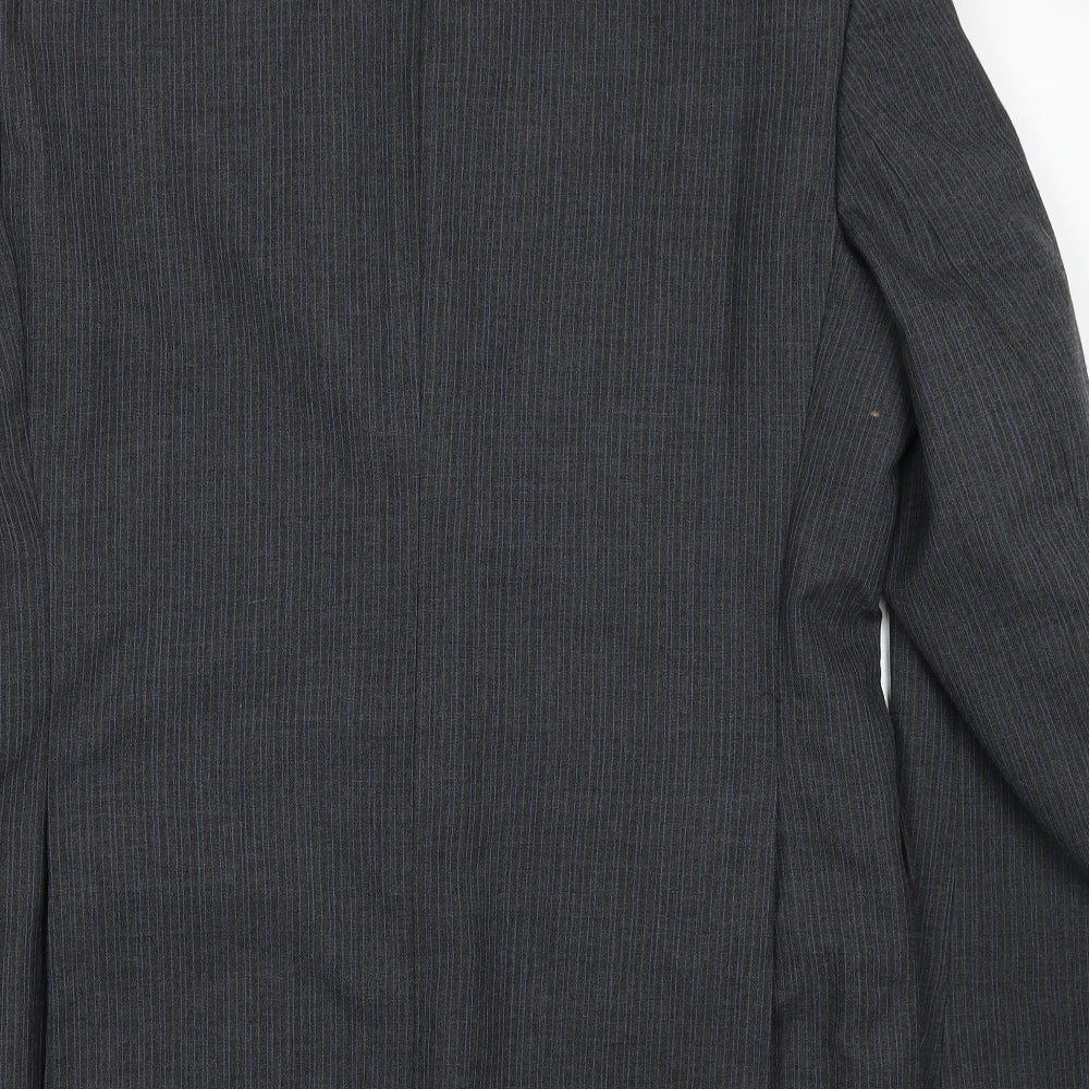 Preworn Mens Grey Polyester Jacket Suit Jacket Size 42 Regular