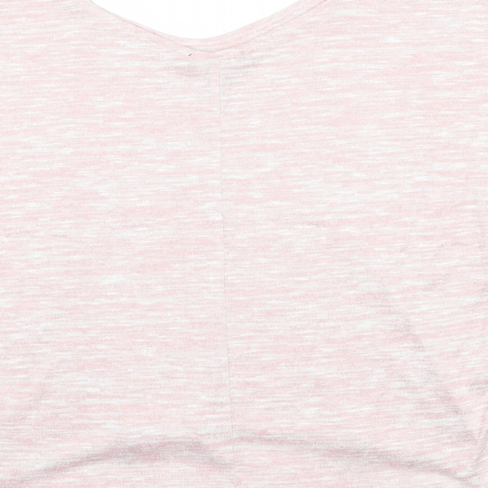 New Look Womens Pink Viscose Basic Blouse Size M V-Neck