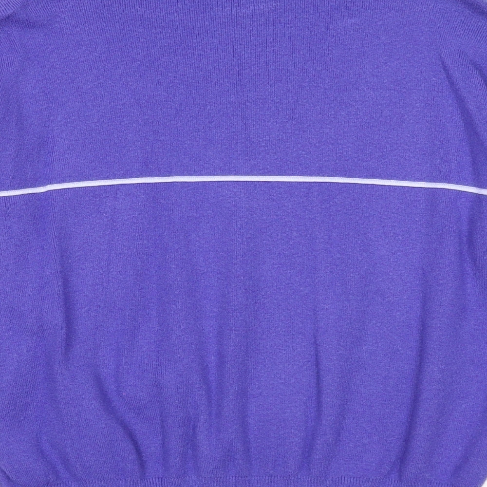 Marks & Spencer Womens Purple Round Neck Viscose Pullover Jumper Size M