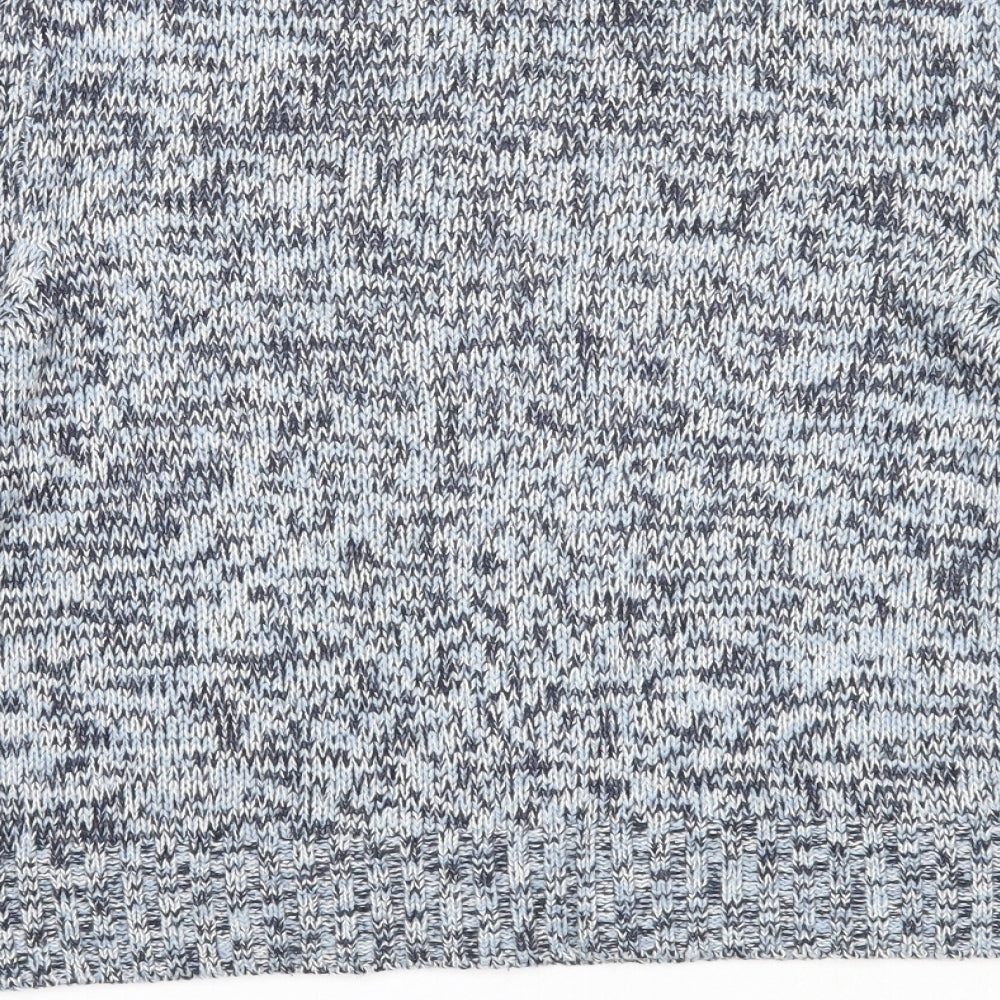 Divided Womens Blue Round Neck Acrylic Pullover Jumper Size S
