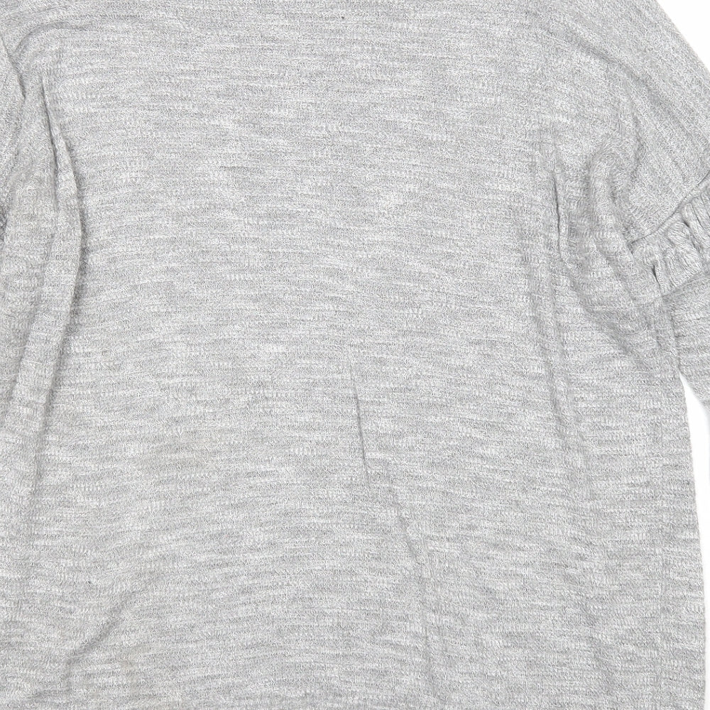 Papaya Womens Grey Round Neck Acrylic Pullover Jumper Size M