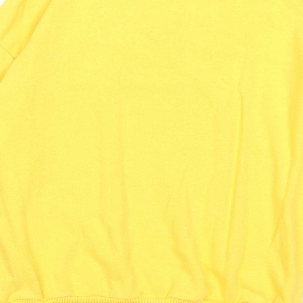 New Look Womens Yellow Colourblock Cotton Pullover Sweatshirt Size 8 Zip