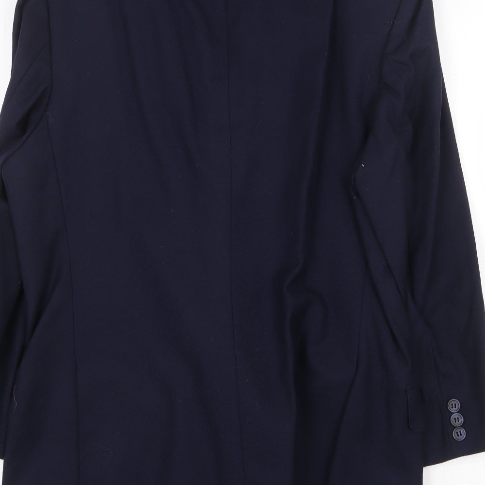 The Label Mens Blue Wool Jacket Suit Jacket Size 40 Regular
