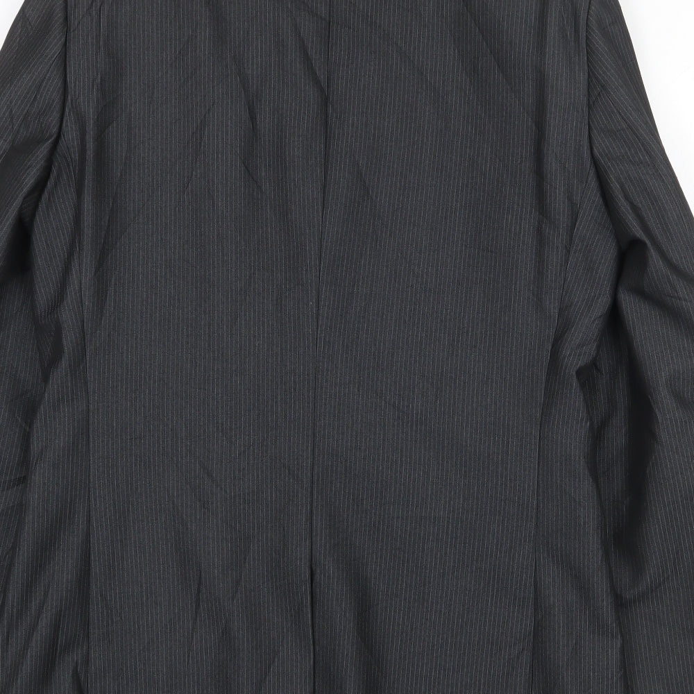 NEXT Mens Grey Striped Polyester Jacket Suit Jacket Size 40 Regular