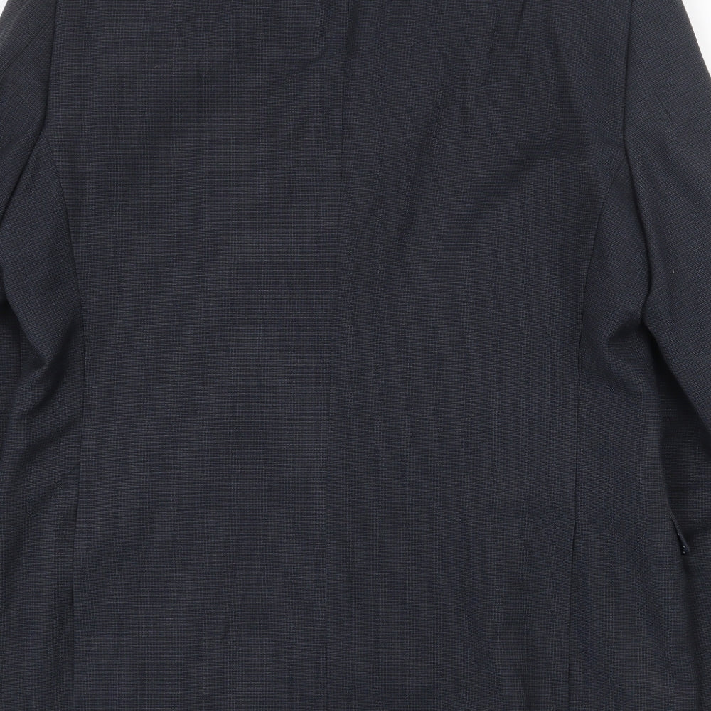 TU Mens Blue Polyester Jacket Suit Jacket Size 44 Regular