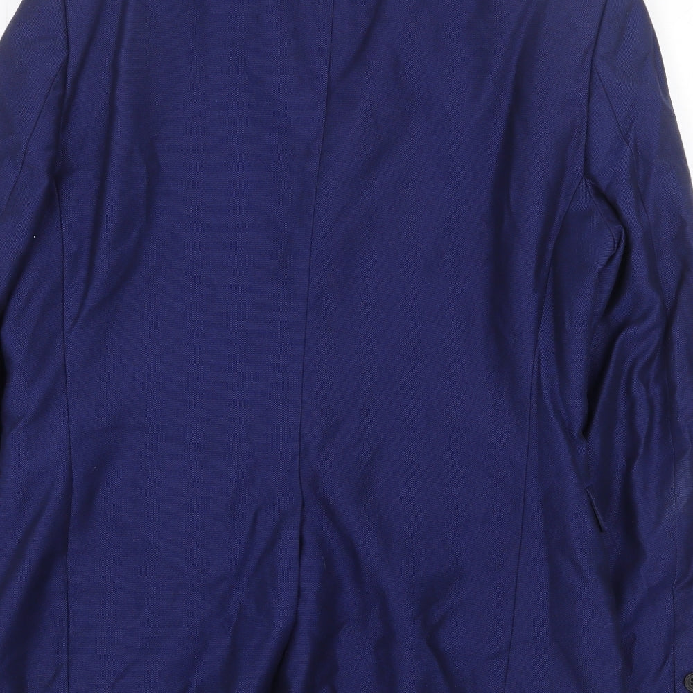 Burton Mens Blue Polyester Jacket Blazer Size 40 Regular