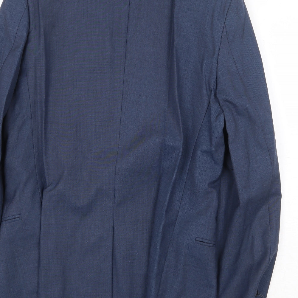 Cedarwood State Mens Blue Wool Jacket Suit Jacket Size 38 Regular - 5 button sleeve