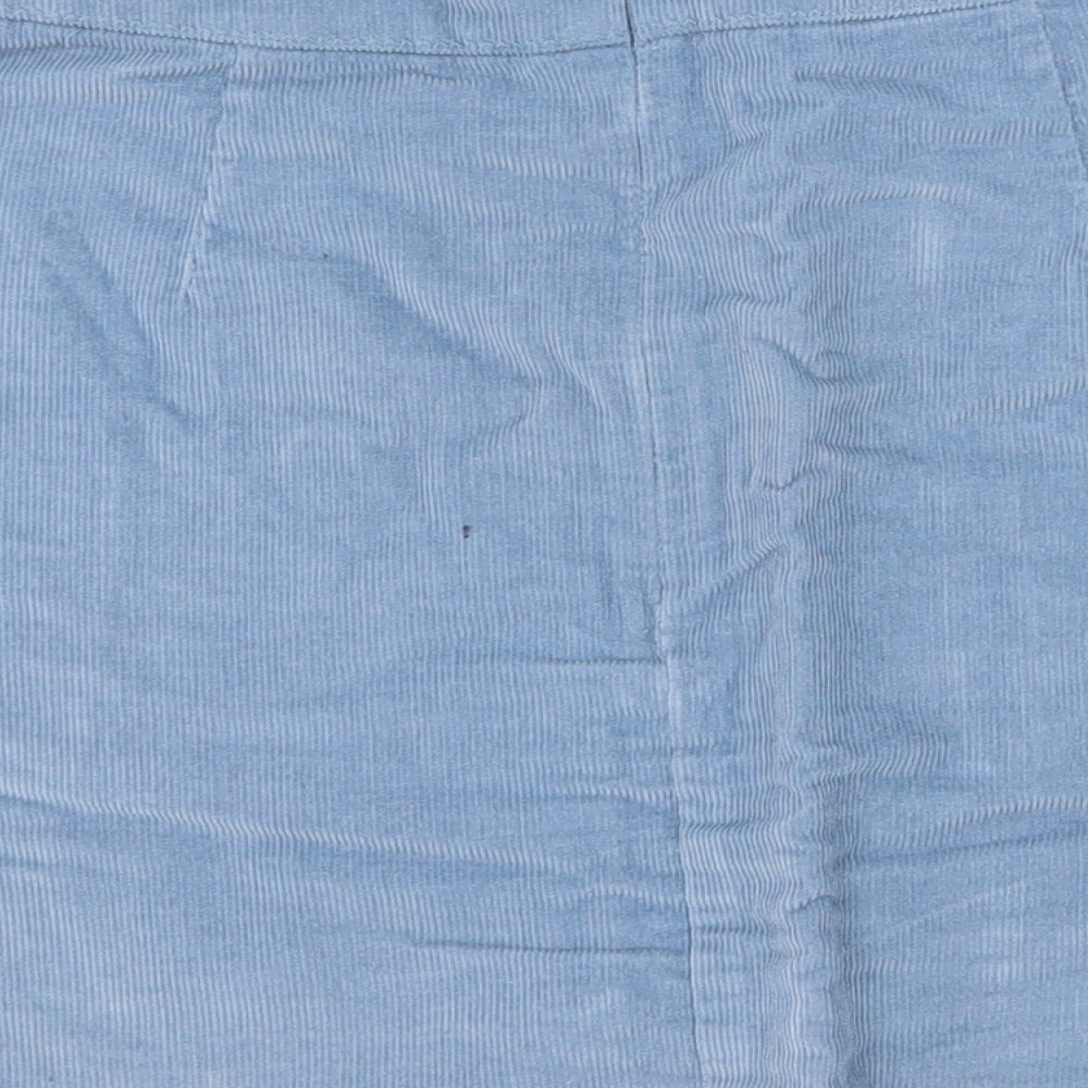 Cooperative Womens Blue Cotton A-Line Skirt Size S Zip