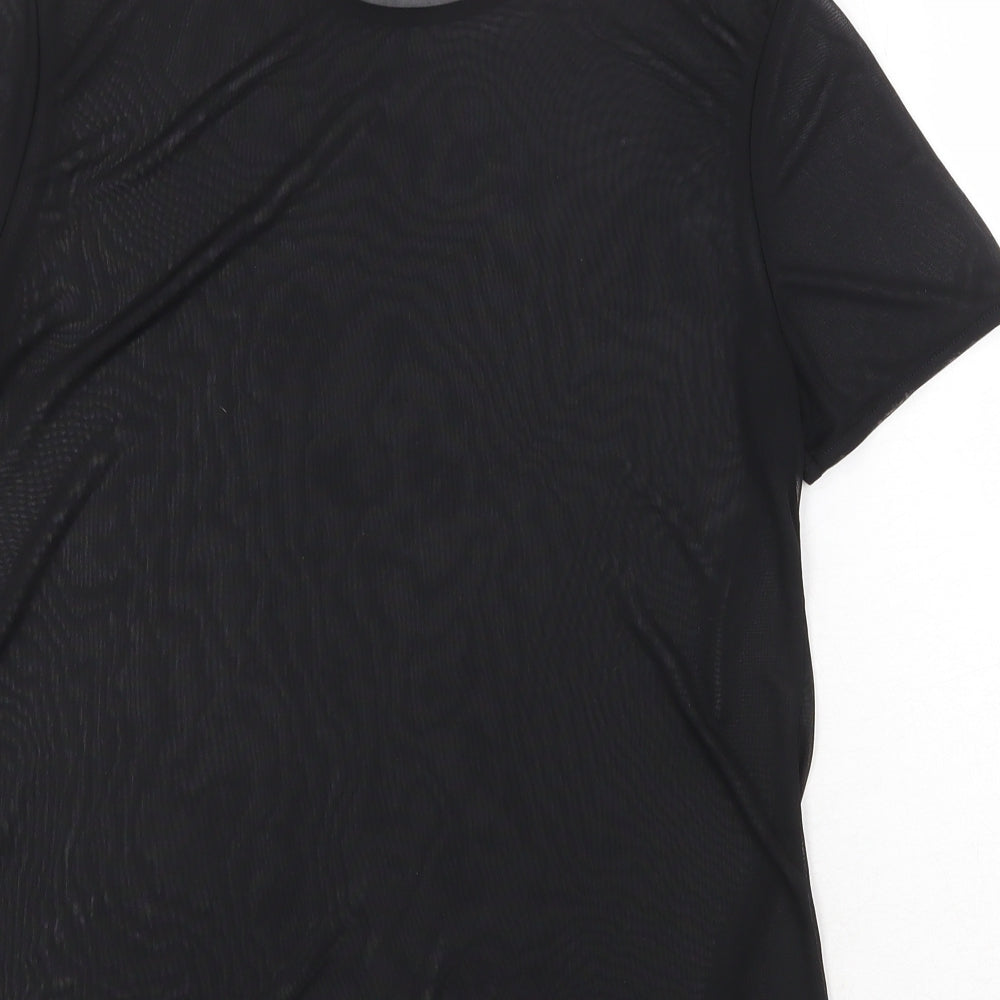 Missguided Womens Black Polyester Basic T-Shirt Size 8 Round Neck