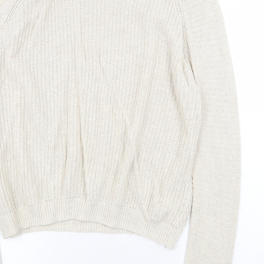 Topshop Womens Ivory Round Neck Acrylic Pullover Jumper Size 14