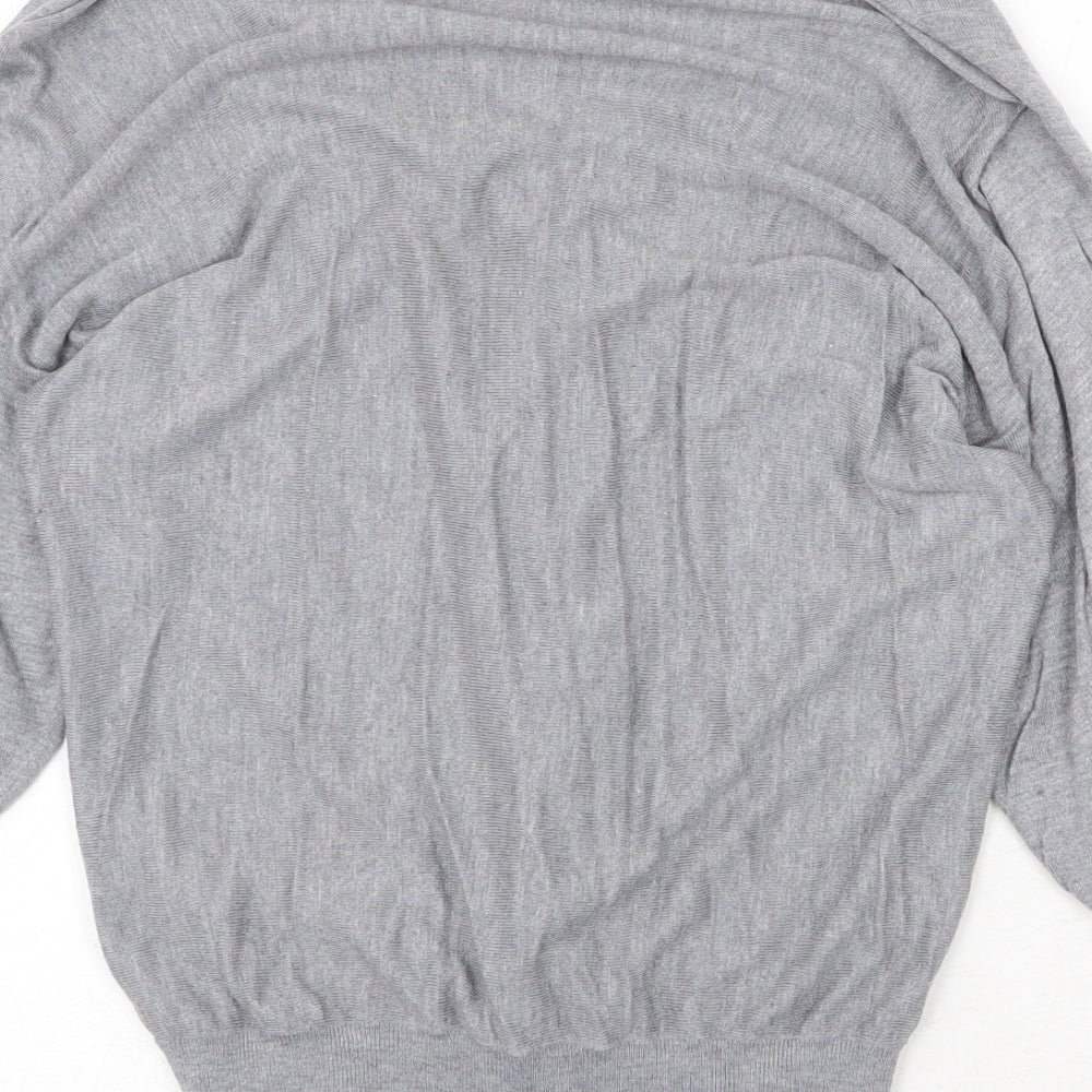H&M Womens Grey V-Neck Viscose Cardigan Jumper Size XS