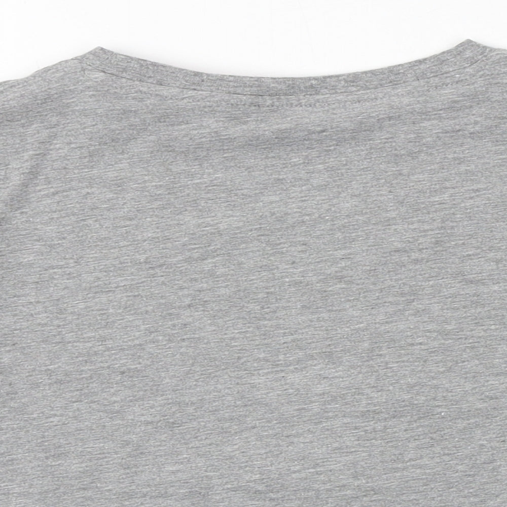 George Girls Grey Cotton Basic T-Shirt Size 6-7 Years Round Neck Pullover