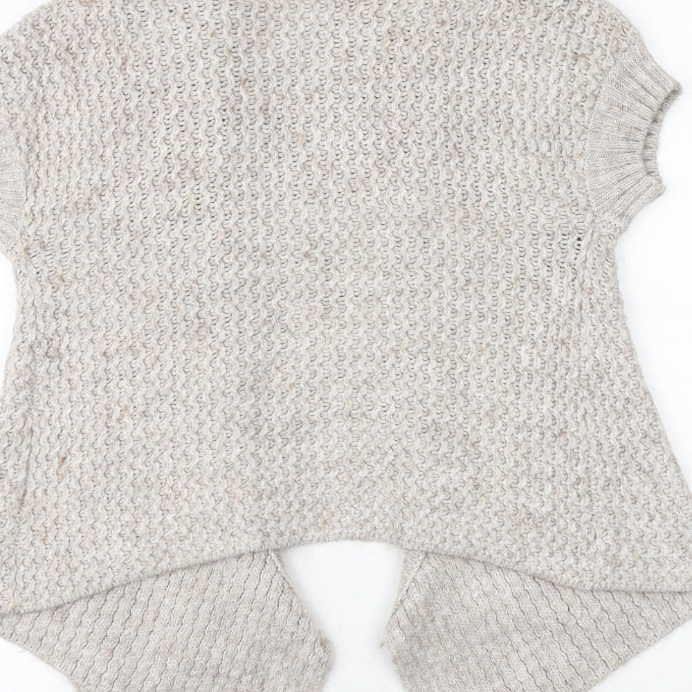 Marks & Spencer Womens Beige V-Neck Acrylic Cardigan Jumper Size 12