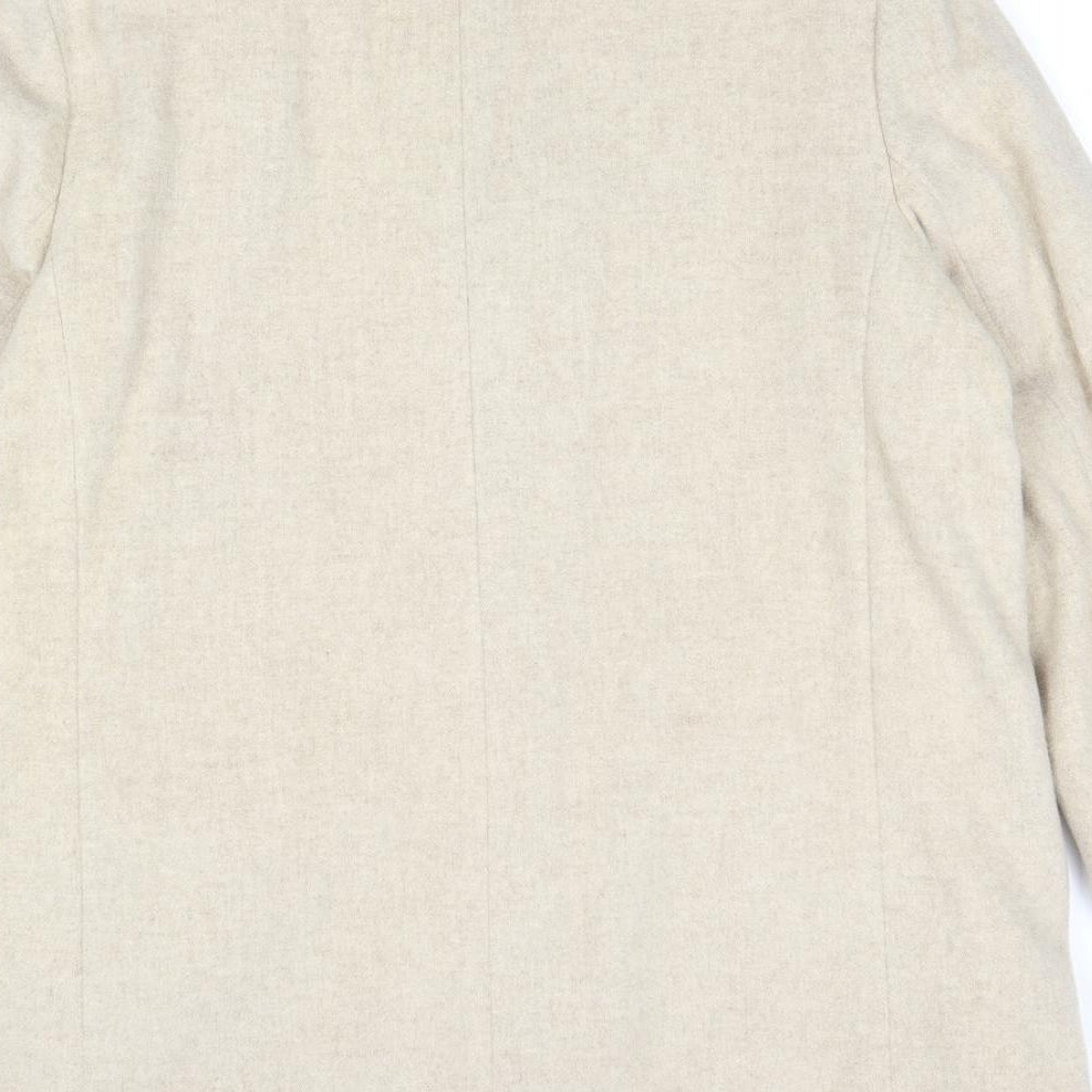 Marks & Spencer Womens Beige Overcoat Coat Size 14 Button