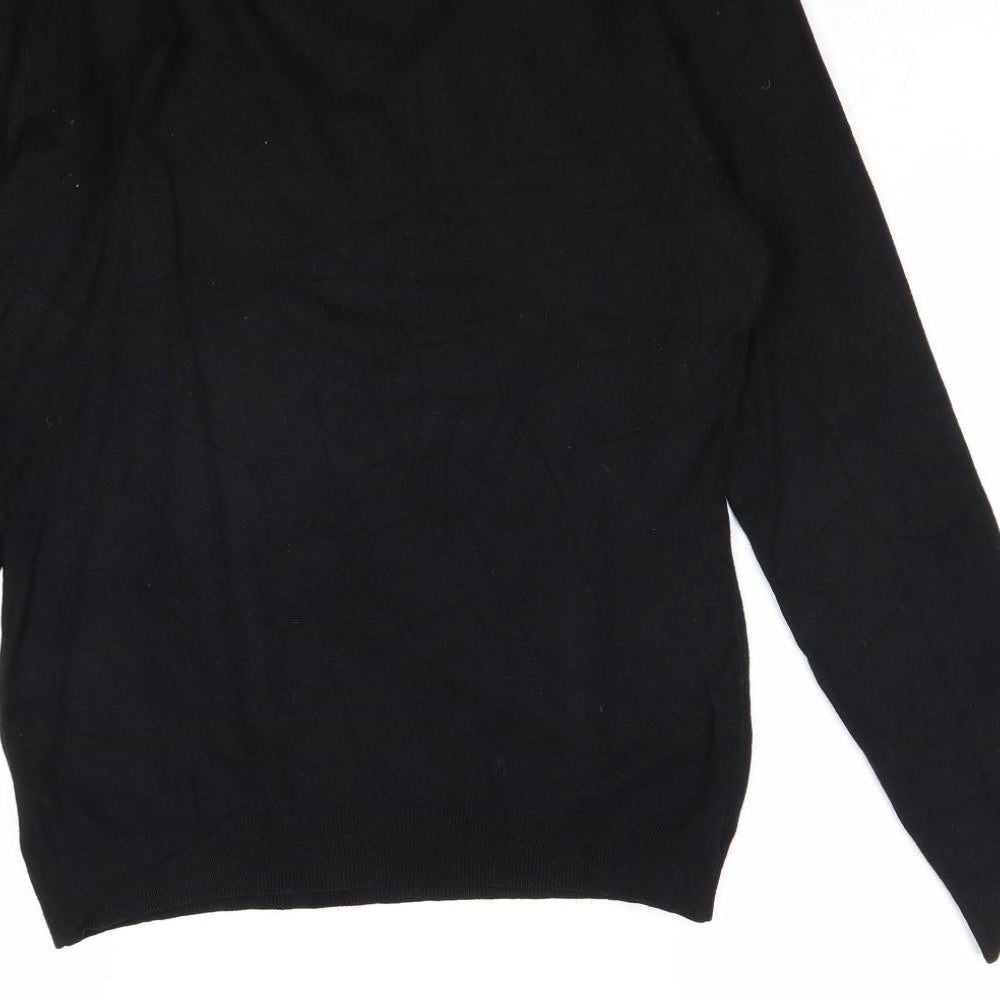 Conbipel Womens Black V-Neck Viscose Pullover Jumper Size M