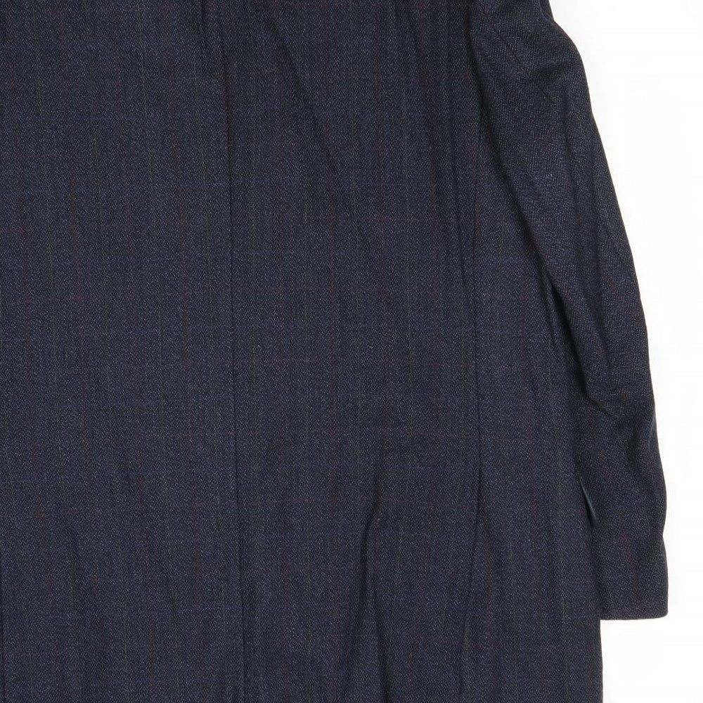Woolmark Mens Blue Check Wool Jacket Suit Jacket Size 42 Regular