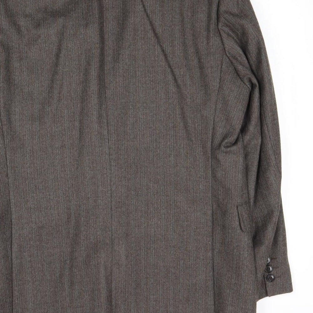 Style Mens Brown Striped Wool Jacket Suit Jacket Size 42 Regular