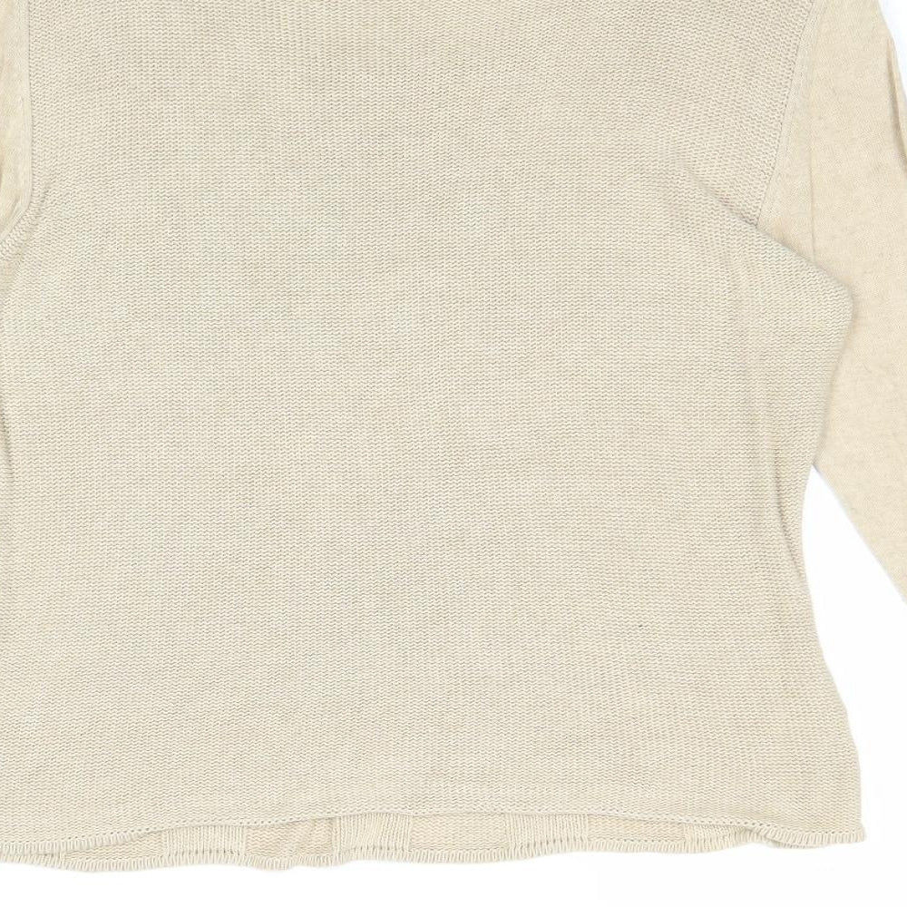 Country Casuals Womens Beige Scoop Neck Acrylic Pullover Jumper Size L