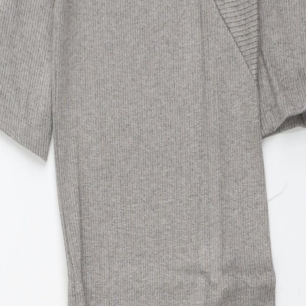H&M Womens Grey Viscose A-Line Size 6 Boat Neck Pullover