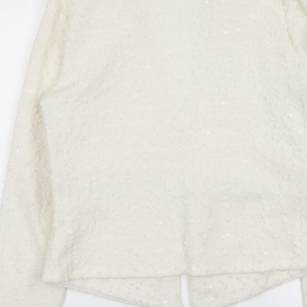 Mela London Womens Ivory Jacket Size 12 Hook & Eye