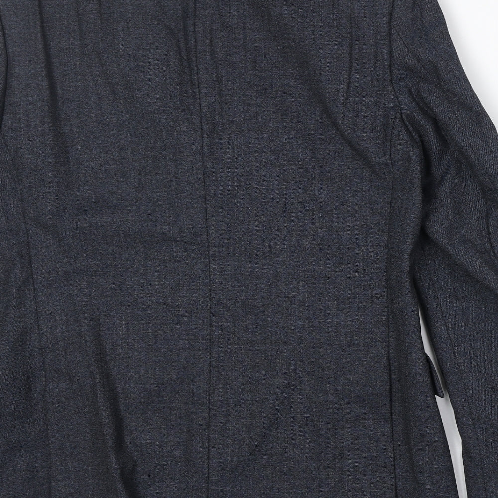 Marks & Spencer Mens Blue Wool Jacket Suit Jacket Size 36 Regular