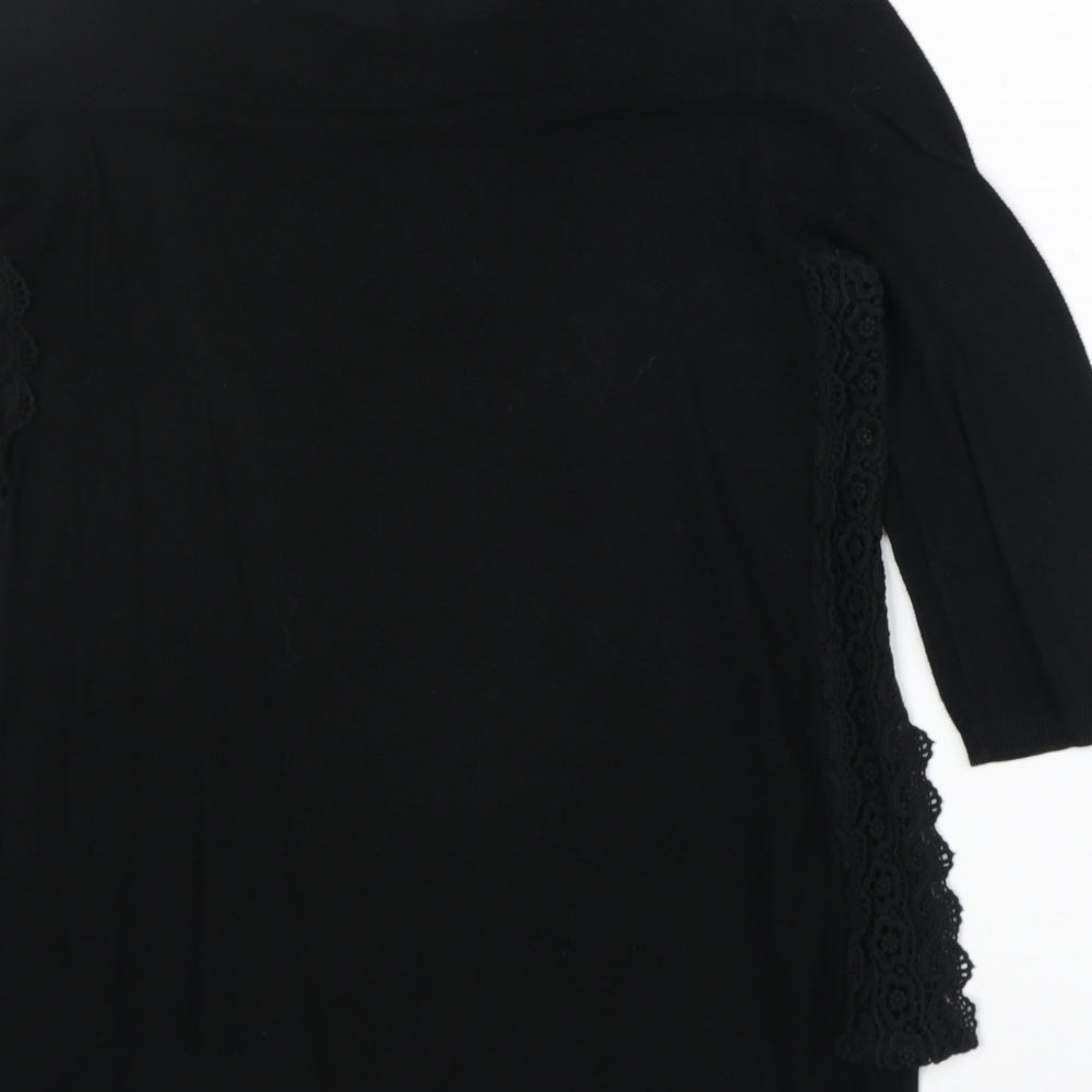 Woolworths Womens Black Round Neck Cotton Pullover Jumper Size M