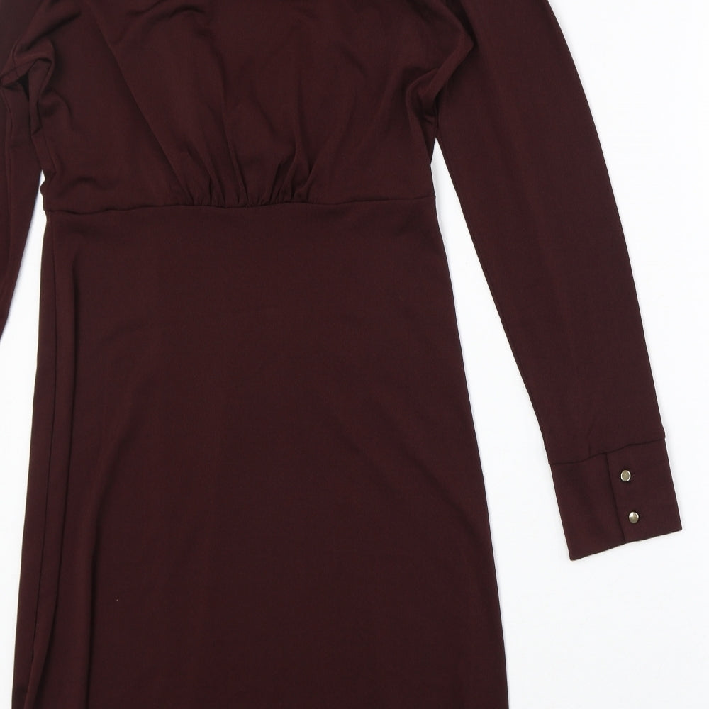 H&M Womens Red Polyester Ball Gown Size 16 V-Neck Pullover