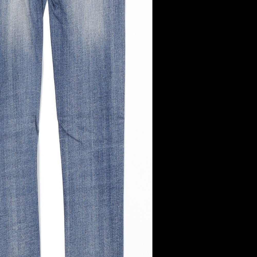 Preworn Womens Blue Cotton Skinny Jeans Size S Regular Zip