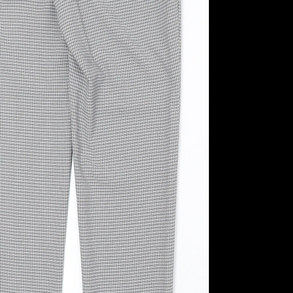 Dorothy Perkins Womens Grey Geometric Polyester Chino Trousers Size 8 Regular Zip