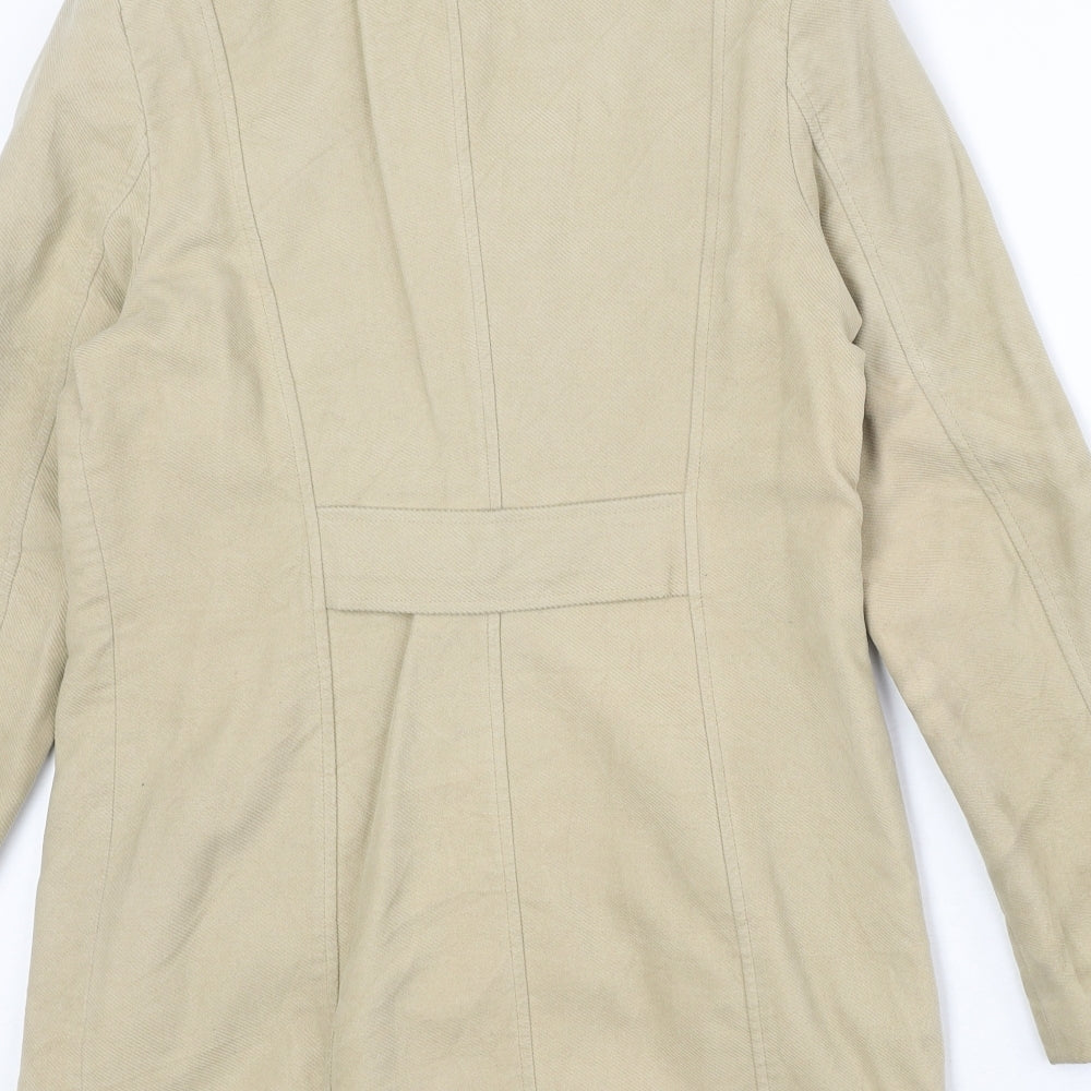 NEXT Womens Beige Pea Coat Coat Size 8 Button