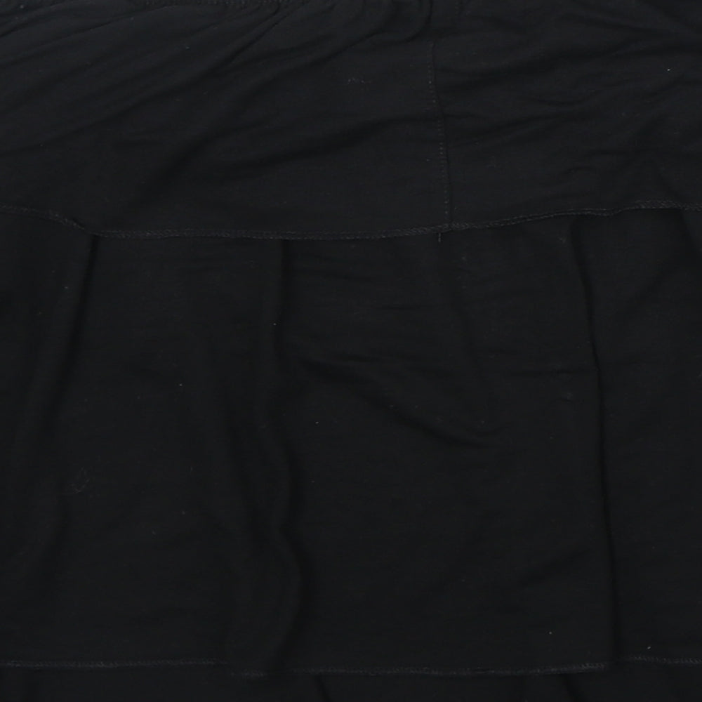 Topshop Womens Black Viscose Basic Blouse Size 16 Off the Shoulder - Ruffle