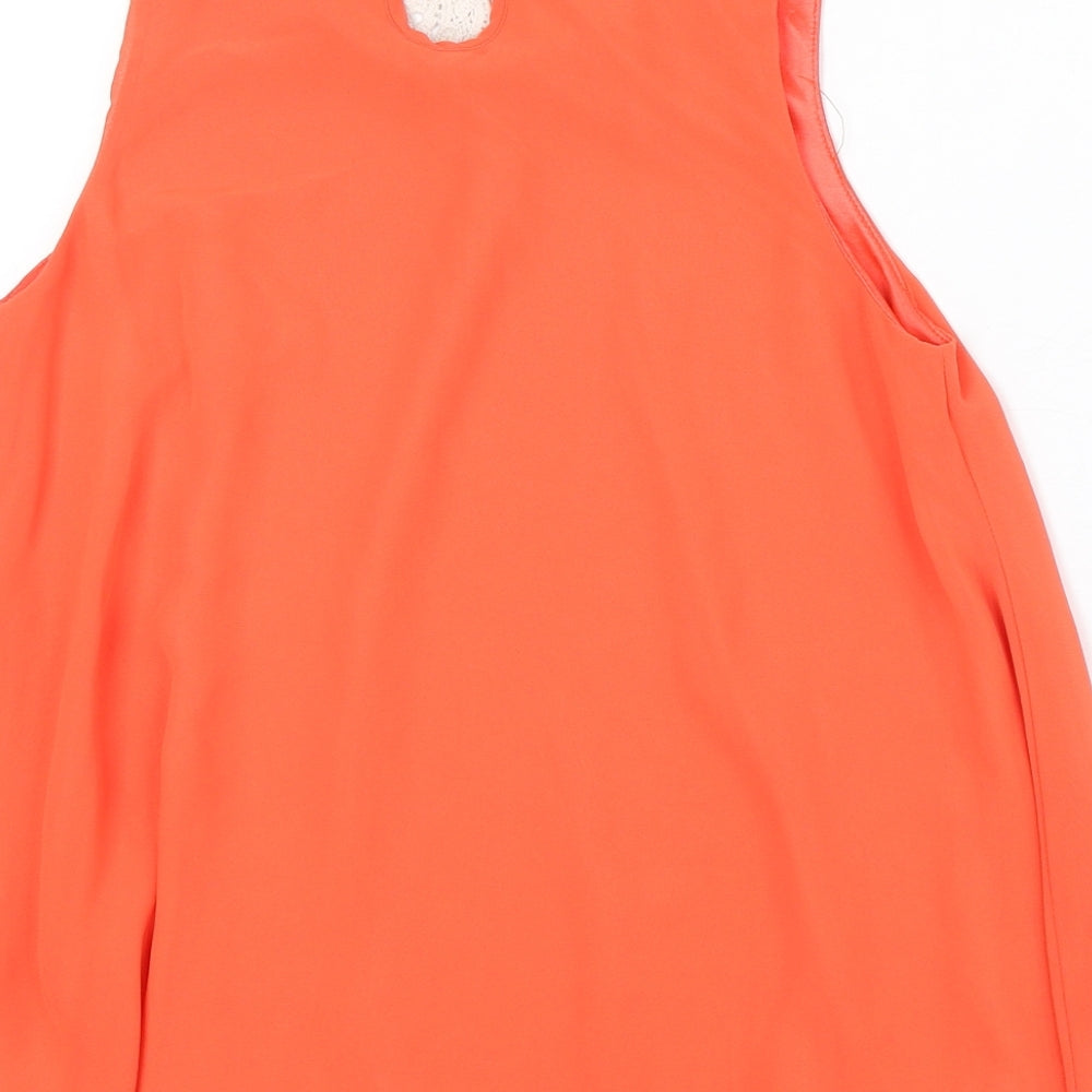 Select Womens Orange Polyester Basic Tank Size 6 Scoop Neck