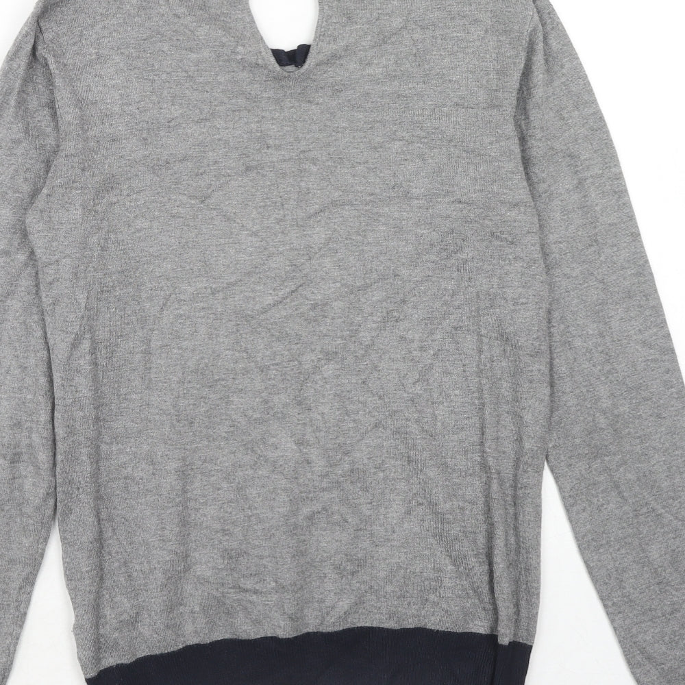Greencoast Womens Grey Collared Viscose Pullover Jumper Size 8