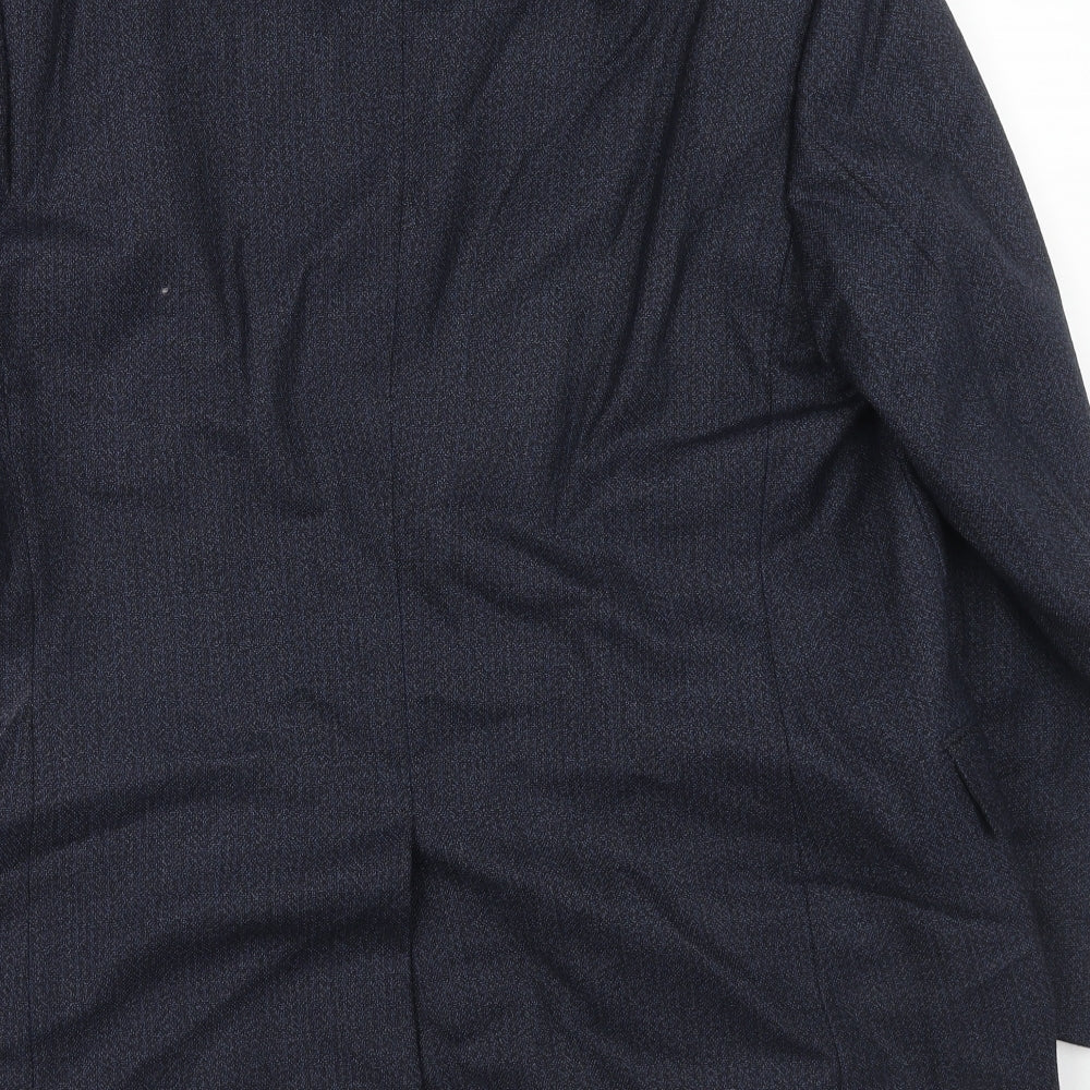 Preworn Mens Blue Polyester Jacket Suit Jacket Size 42 Regular