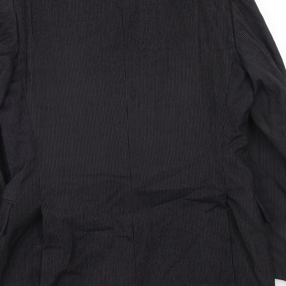 Hepton Mens Blue Striped Wool Jacket Suit Jacket Size 40 Regular