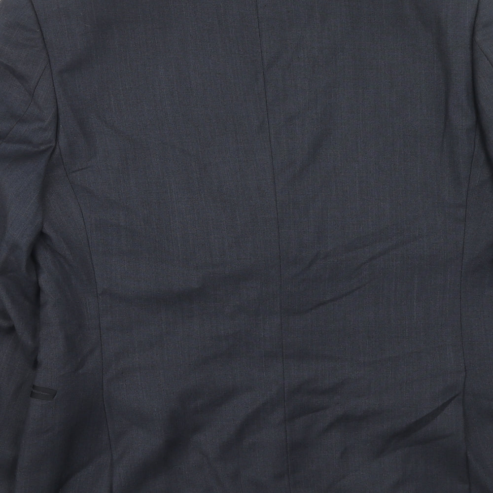 Topman Mens Blue Polyester Jacket Suit Jacket Size 38 Regular