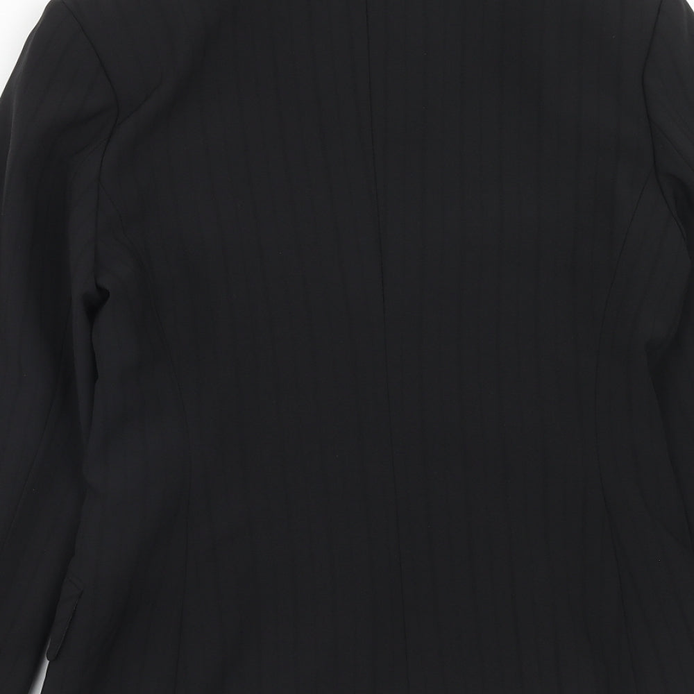 Zero Womens Black Polyester Jacket Blazer Size 8