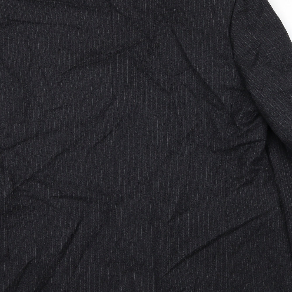 Hodges Mens Grey Striped Wool Jacket Suit Jacket Size 42 Regular