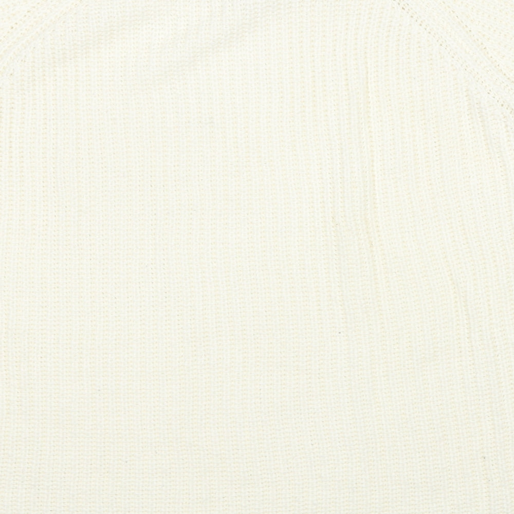 F&F Womens Ivory Mock Neck Acrylic Pullover Jumper Size 14