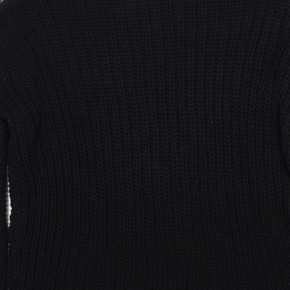 H&M Womens Black Round Neck Cotton Pullover Jumper Size S