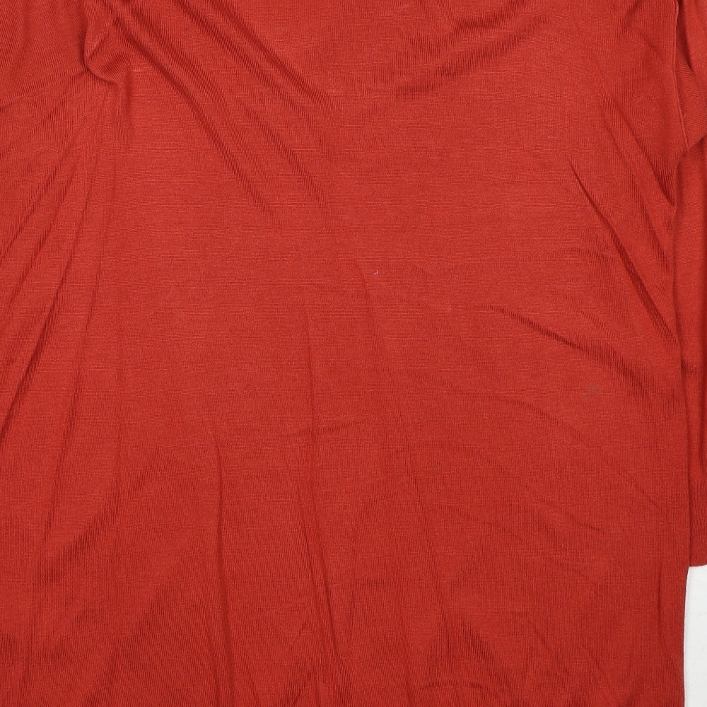 Marks & Spencer Womens Red V-Neck Viscose Pullover Jumper Size M