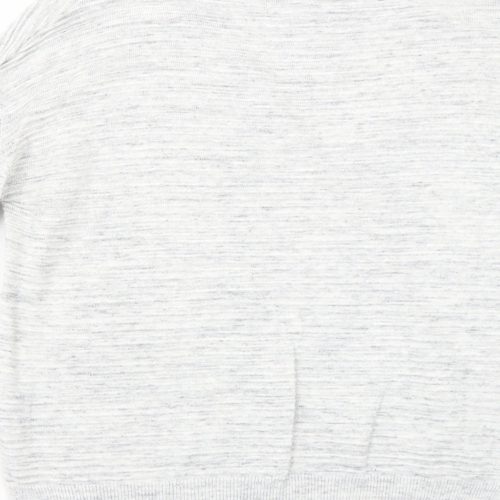 NEXT Womens Grey Round Neck Geometric Viscose Pullover Jumper Size 12