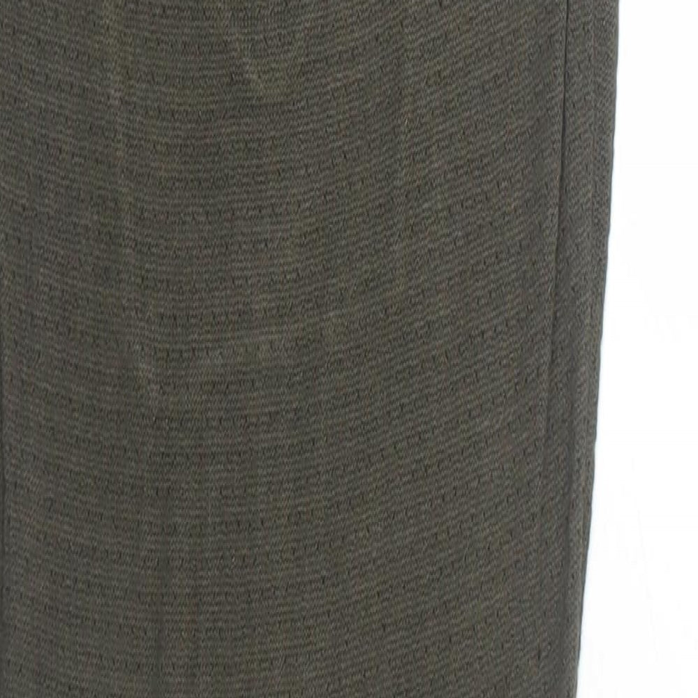 Mango Womens Green Viscose A-Line Size M V-Neck Pullover