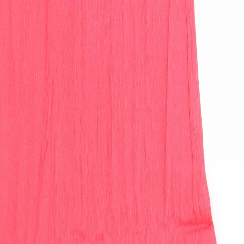 Marks & Spencer Womens Pink Viscose Tank Dress Size 6 Round Neck Pullover