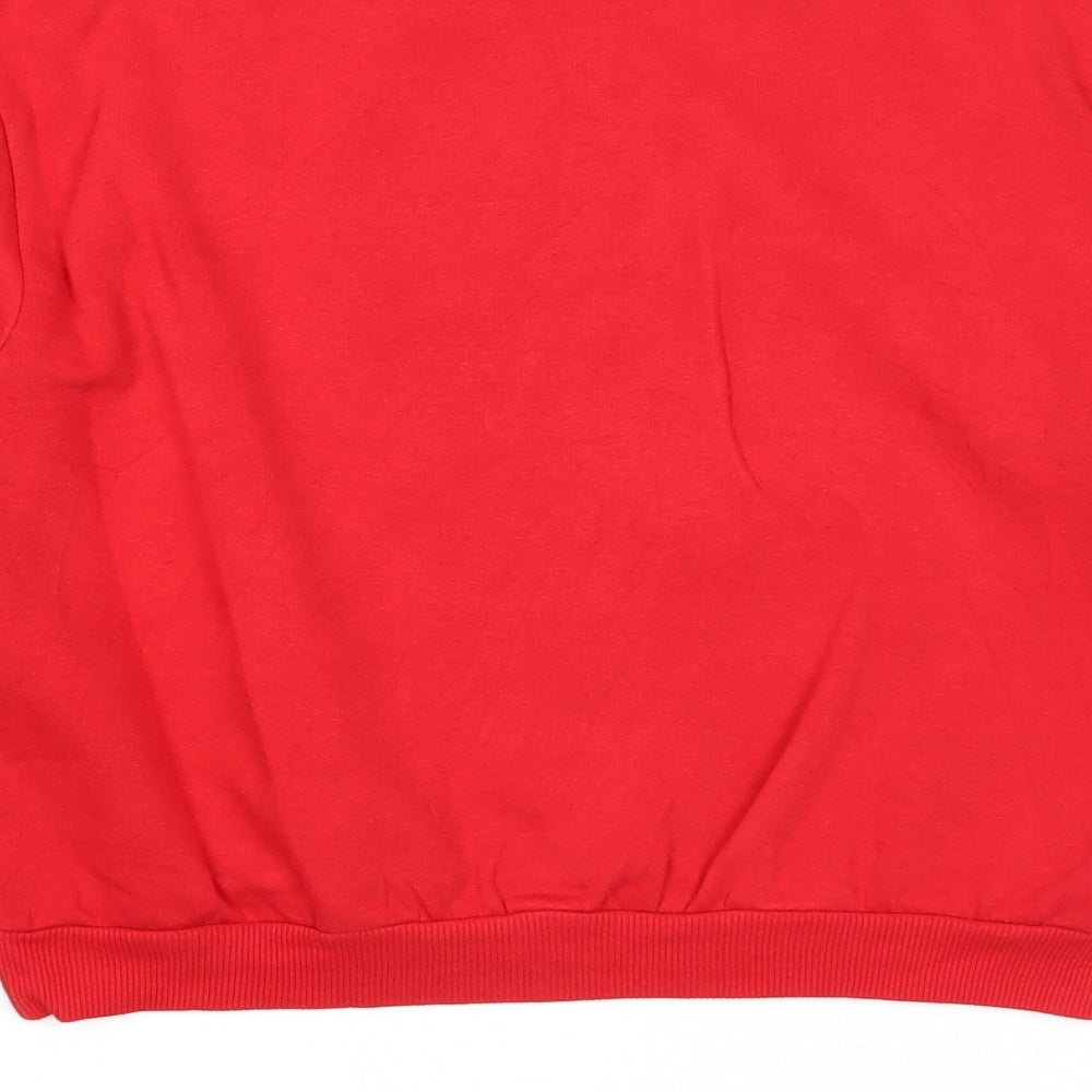 Divided Womens Red Cotton Pullover Sweatshirt Size S Pullover - Darlin